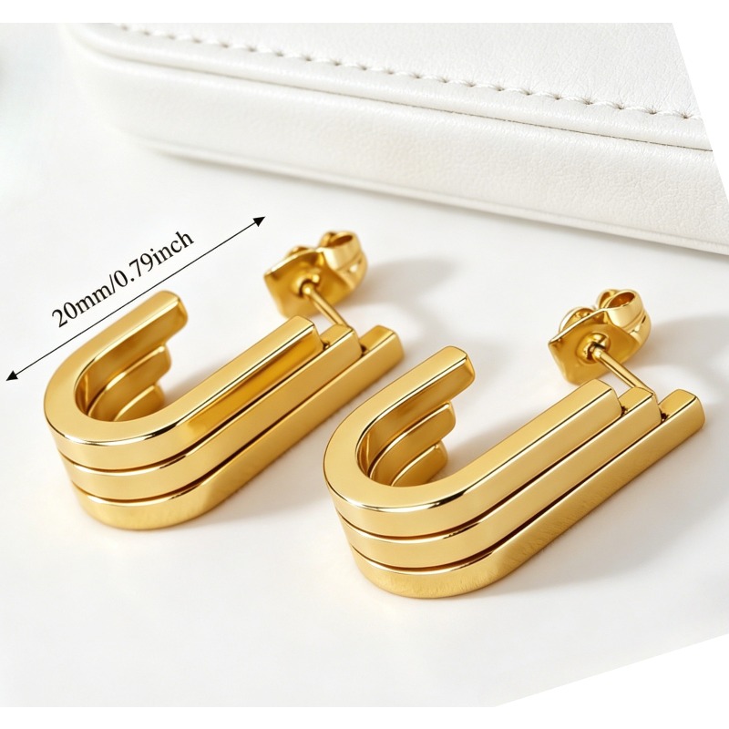 Women's Asymmetrical Oval Drop Earrings with High-Low Design